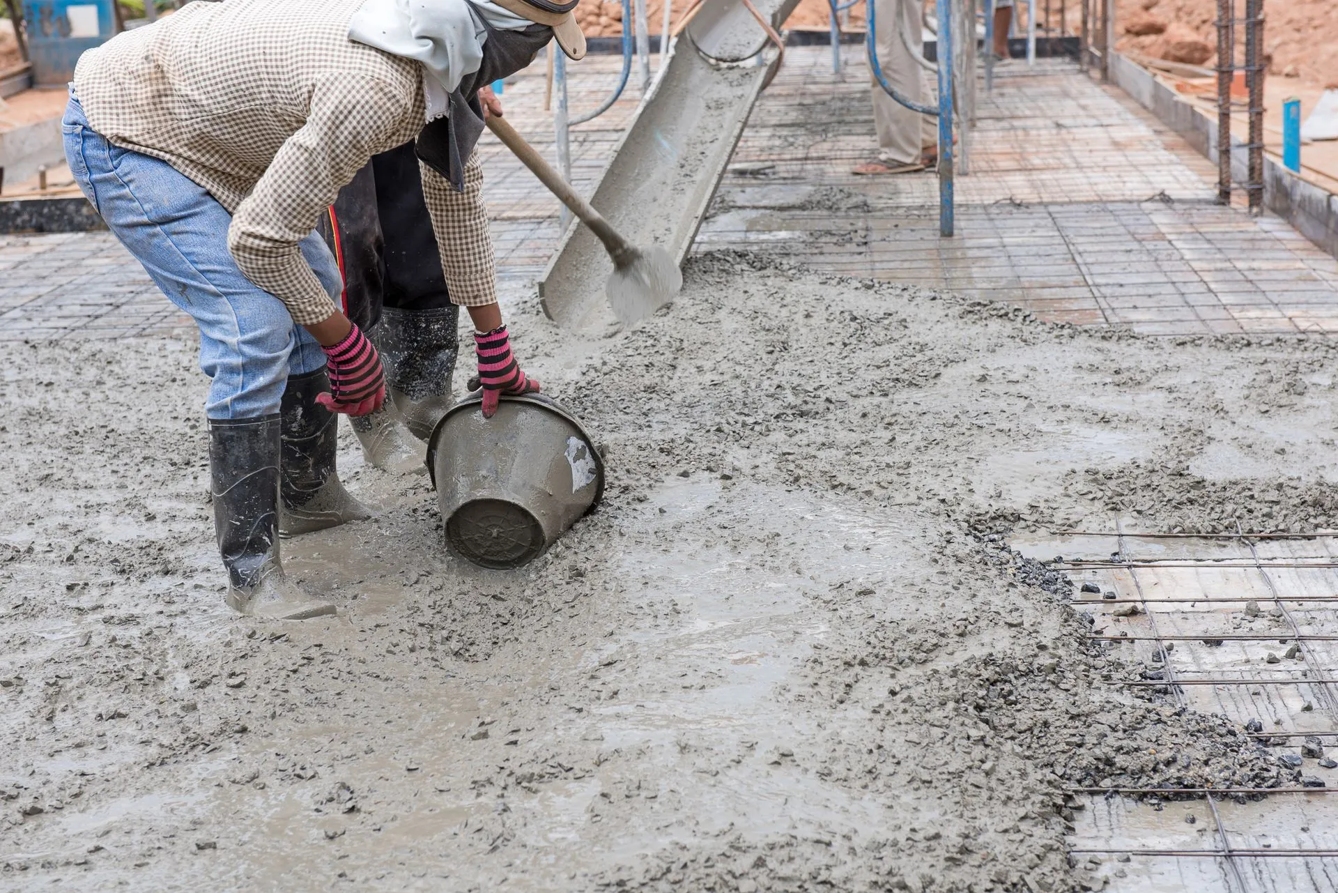 Ready Mix Concrete Truck at Construction Site
