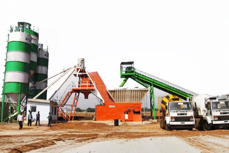 State-of-the-art RMC plant in Ajmer with modern batching equipment and transit mixers.