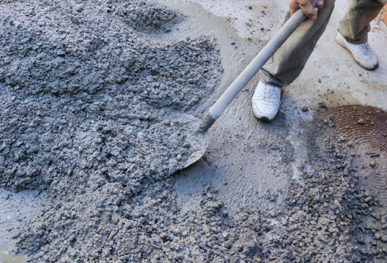 Durable Ready Mix Concrete being poured on construction site