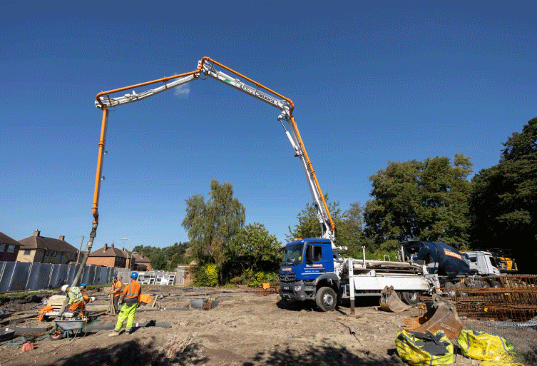 Concrete Pump and Flori Equipment for Construction Project