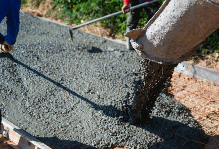 Ready Mix Concrete Delivery Truck at Construction Site