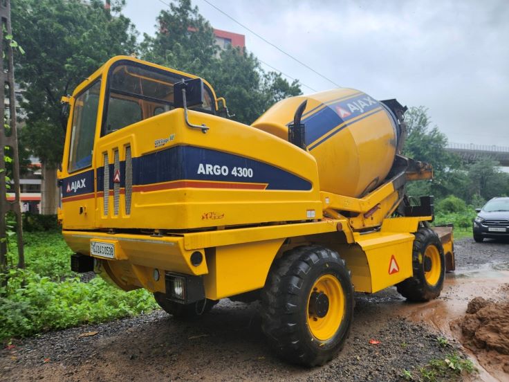 Self loading concrete mixer from Fiori Rental Services Sarwar used at construction site
