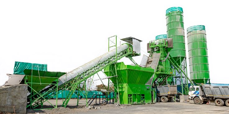 Modern ready mix concrete batching at Mangliyawas RMC Plant